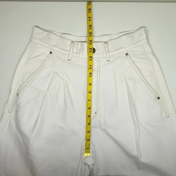 Goldsign | Wide Leg Pleated Trouser Jeans | White | Size 29 - Picture 10 of 14